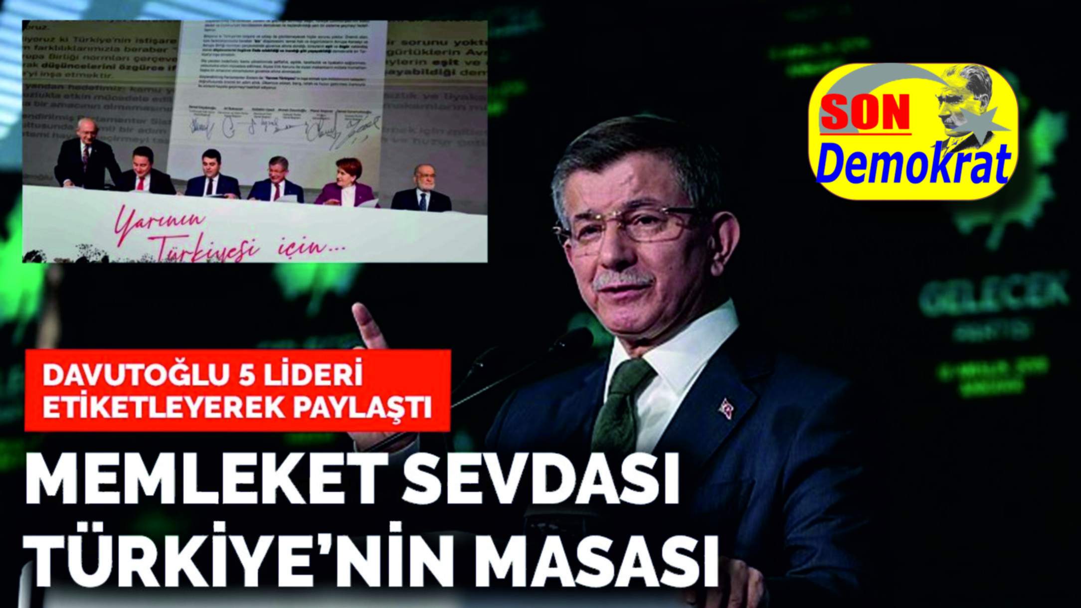 Davutoğlu 5 lideri etiketleyerek paylaştı