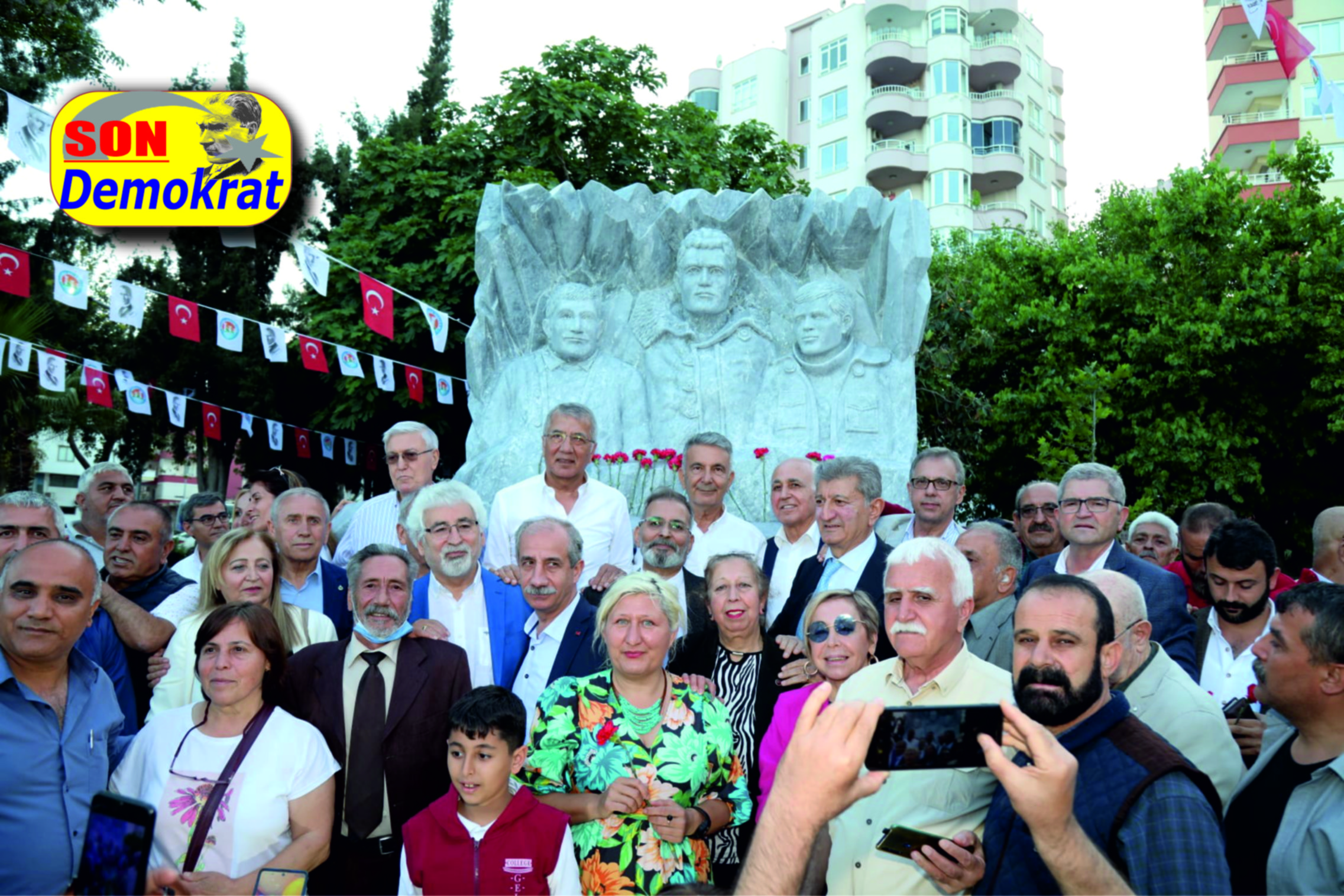 3 fidanın Mezitli’de ki anıtını arkadaşları açtı