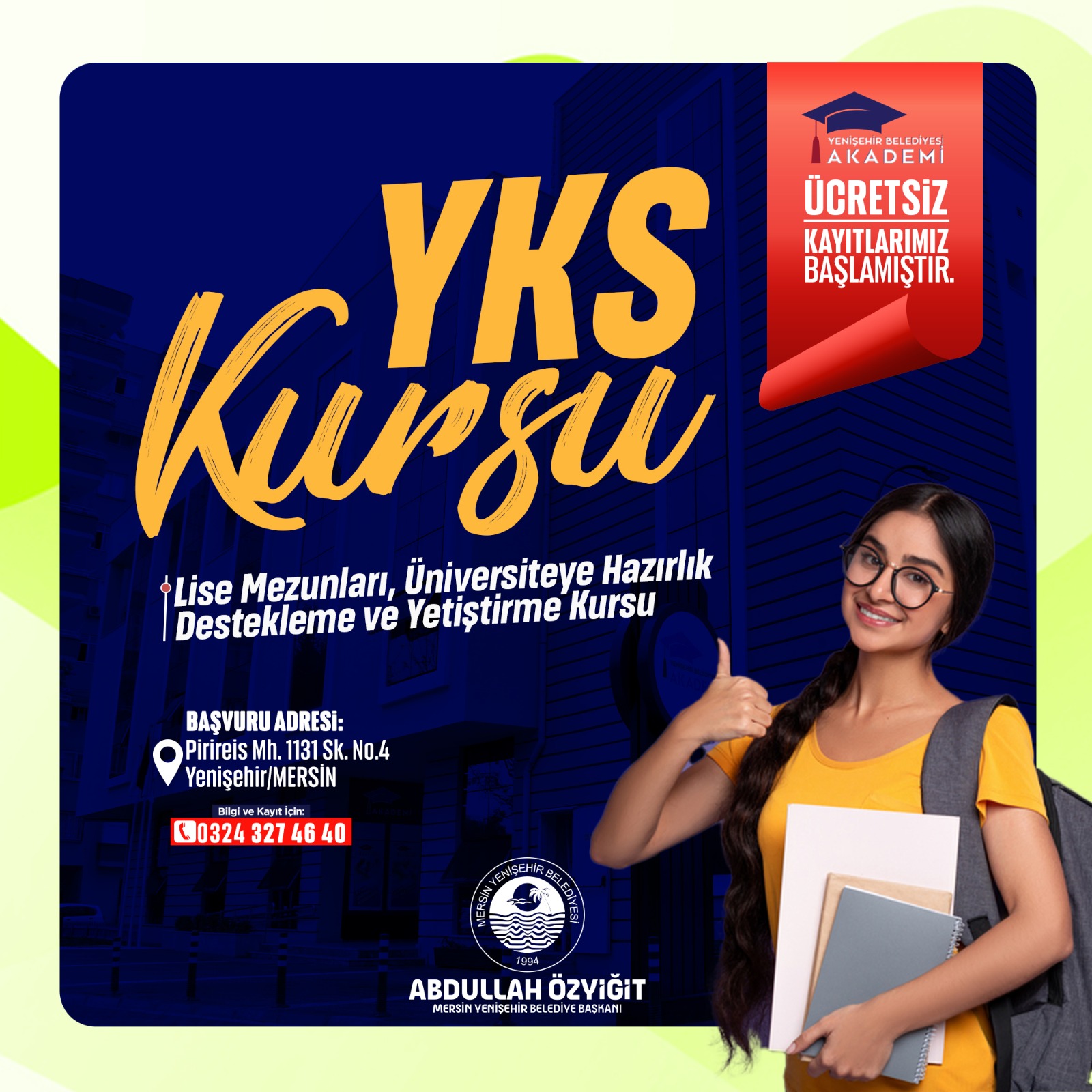 Yenişehir Belediyesi YKS kursu kayıtları başladı