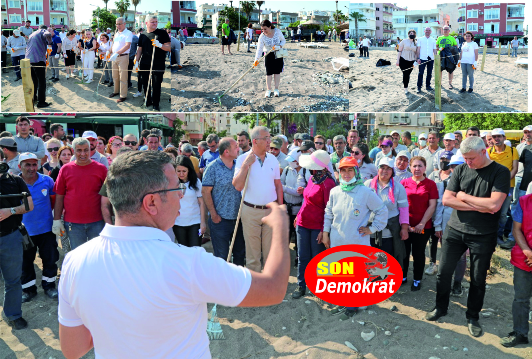 MERSİN : Mezitli Belediyesi ailesi sahil temizliği yaptı